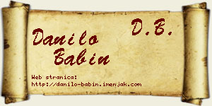 Danilo Babin vizit kartica